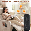 Poltrona Massaggiante 69x93x104 cm Reclinabile a 160° con Poggiapiedi e Telecomando Effetto Lino Bianco Crema      