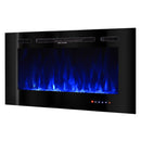 Camino Elettrico da Incasso 54,4x101,6x14 cm Effetto Fiamma 1500W Beverly Nero