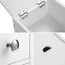 Mobiletto Salvaspazio Bagno Mobile in Legno MDF Bianco con Cassetti 48x16x58cm