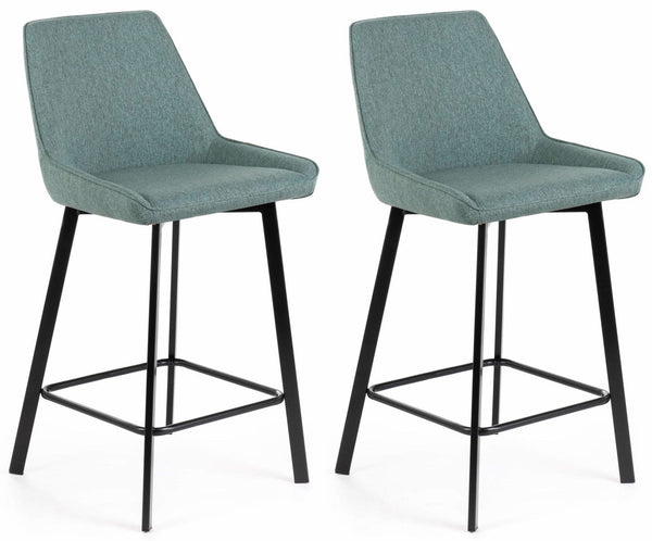 online Set 2 Sgabelli 50x44xH94 cm in Tessuto Fox Acquamarina