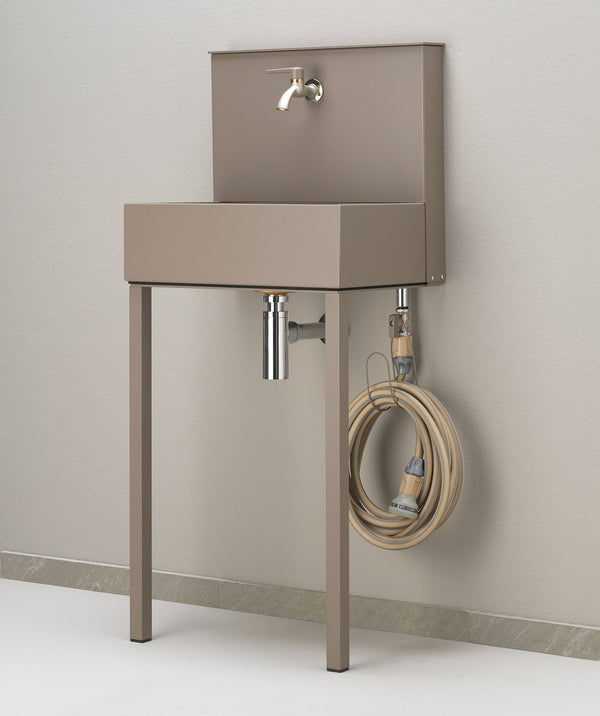 prezzo Lavandino a Parete da Giardino con Doppio Rubinetto Belfer 42/PRL Tortora