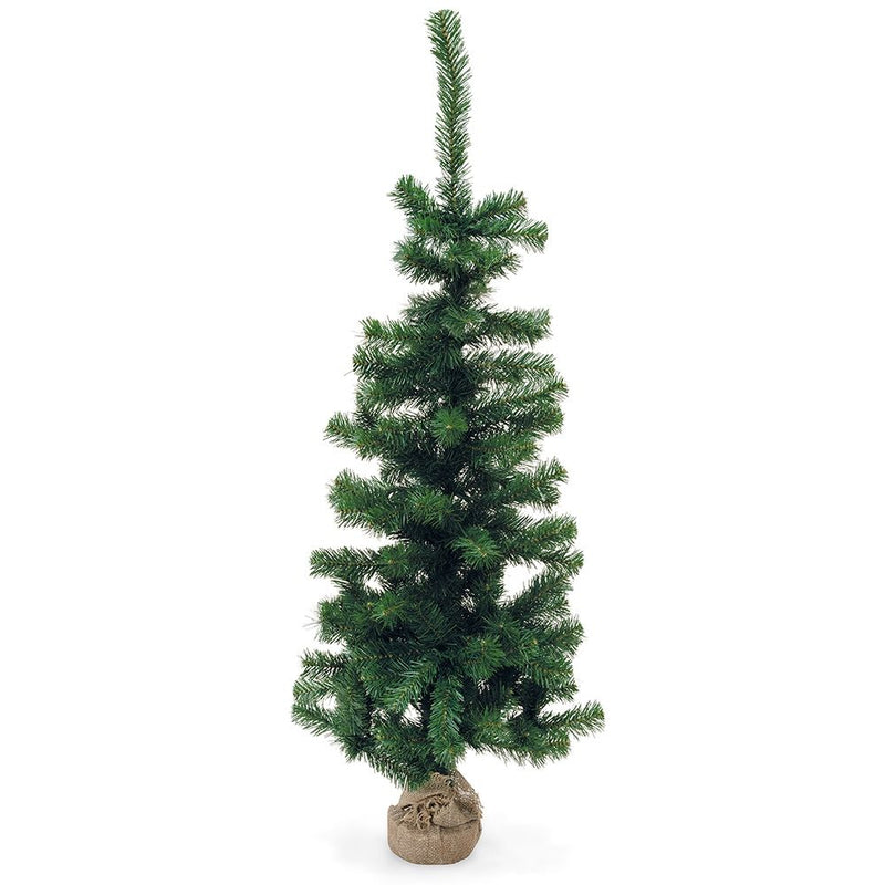 Mini Albero di Natale Artificiale H90 cm con Base Juta XMas Verde