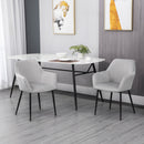 Set 2 Sedie Imbottite 54x57x80 cm in Tessuto Effetto Velluto Grigio