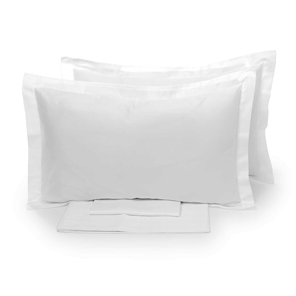 Set Lenzuola Matrimoniale Sopra Sotto e Federe Tinta Unita Garrini Clarice Bianco prezzo