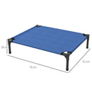 Brandina Lettino per Cani 76x61x18 cm Rialzato Pieghevole per Interno ed Esterno in Metallo e Tessuto Oxford Blu 