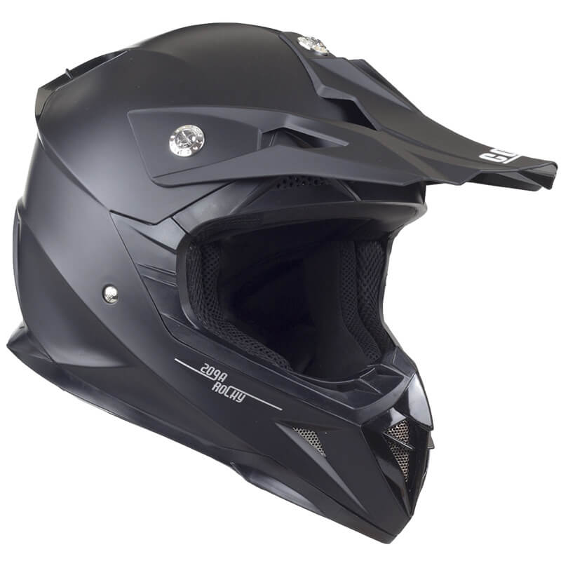 Casco Integrale per Bambino da Moto Cross CGM 209A Rocky Nero Opaco Varie Misure
