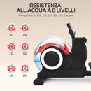 Vogatore ad Acqua Pieghevole 6 Livelli di Resistenza 190x50x65 cm Nero e Rosso  