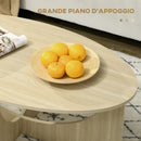 Tavolino Ovale 110x60x45 cm in Truciolato Rovere
