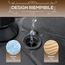 Base per Ombrellone Rotonda Ø38 cm per Pali da Ø3,8 cm Riempibile con Acqua e Sabbia Nero  