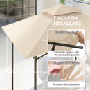 Copertura per Gazebo da Giardino 244x152 cm a 2 Livelli in Poliestere 160gsm Beige    
