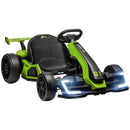 Go Kart Elettrico per Bambini 24V 12km/h con Seggiolino Regolabile Verde  