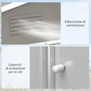 Casetta Box da Giardino con Doppia Porta Scorrevole 236x174x190 cm in Lamiera di Acciaio Grigio  