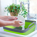 Vaschetta Bacinella Multiuso Pieghevole 30,5x30 cm 9 Litri con Tappo di Scarico in Silicone Verde