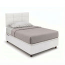 Letto Singolo Contenitore Imbottito Similpelle Bianco BoxMax Testata Square Varie Misure