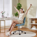 Sedia per Scrivania 52x58x80-90 cm Girevole con Ruote in Silicone PU Blu  