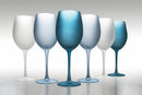 Set 6 Calici Frosted in Vetro 550 ml Villa d'Este Home Tivoli Blue Dream