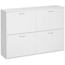 Scarpiera Salvaspazio Capacità 24 Paia in Legno Bianco 120x24x81 cm 