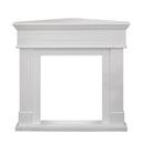 Cornice per Camino Angolare 110x63x102 cm Ford Rivestimento in Legno Bianco  