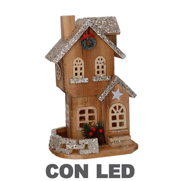 Casetta in Legno con Led naturale cm 19x14xh31 online