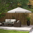Ombrellone da Giardino Ø325x250 cm in Bambù e Poliestere Grigio  