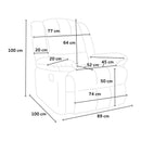 Poltrona Relax Reclinabile Manuale 89x100x100 cm in Tessuto Beige