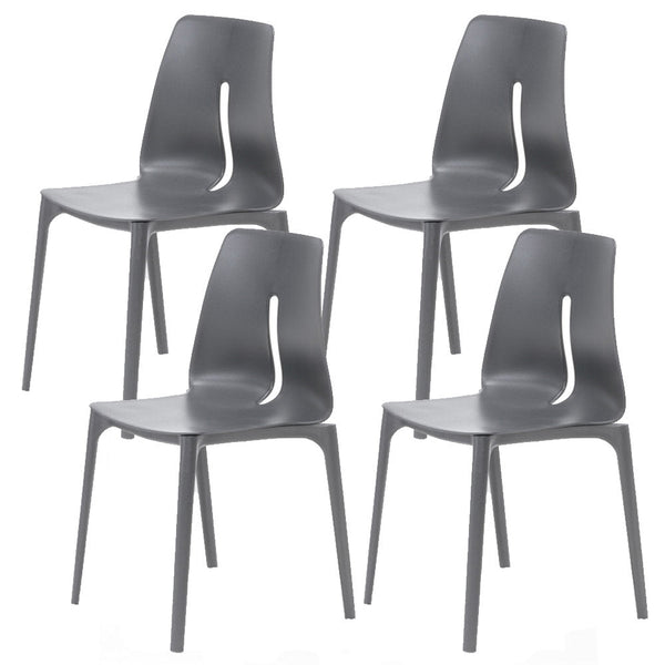 Set 4 Sedie Impilabili 85x50x51 cm in Polipropilene e Fibra di Vetro Lisbona Grigio prezzo