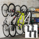 Set 4 Supporti per Bicicletta da Parete Gancio Pieghevole Portabici da Muro in Metallo Nero      