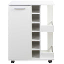 Mobile Bar Cantinetta Bottiglie Vino Legno Cantina 6 Posti Porta Calici Bianco