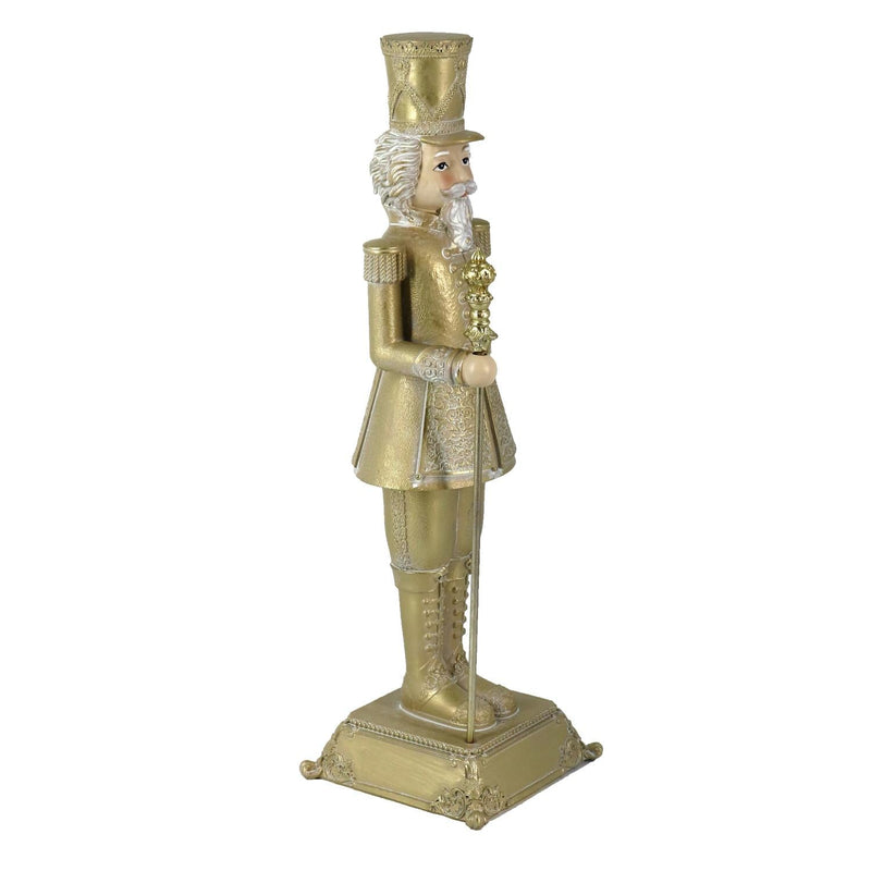 Soldatino Schiaccianoci in resina oro cm 10x10xh31,5