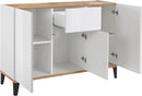Credenza 3 Ante + 1 cassetto 120x40x82 cm Sunrise Acero Pereira e Ardesia