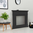Cornice da Pavimento per Inserto Camino Elettrico 95x102x21,5 cm in MDF Sined Lipari Grigio