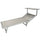 Lettino Mare con Parasole Richiudibile 181x71,5x38,5 cm in Alluminio PVC e Poliestere Écru Mélange Riccione
