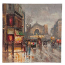 Quadro Dipinto Città 40x60 cm Cornice in Abete Multicolor