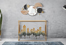 Console City 110x38,5x81 cm in Ferro e MDF e Vetro Multicolor      