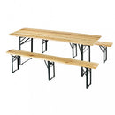 Set Birreria da Giardino Pieghevole in Legno Marrone Seconda Scelta