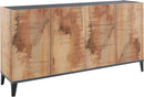 Credenza 3 Ante + 3 Cassetti 160x40x82 cm Sunrise Acero Pereira e Ardesia