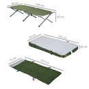 Set Brandina da Campeggio con Materasso Gonfiabile Cuscino Sacco Letto e Borsa di Trasporto Verde