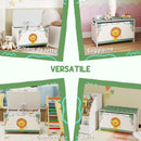 Baule Portagiochi per Bambini 60x37x39 cm con Coperchio in MDF Verde  