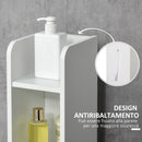 Mobile a Colonna con Mensole e Armadietti 15x17x120 cm in MDF e Legno Truciolare Bianco