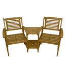 Panchina da Giardino Coppia di Sedute con Tavolino 164x59x87 cm in Legno con Cuscino Grigio 