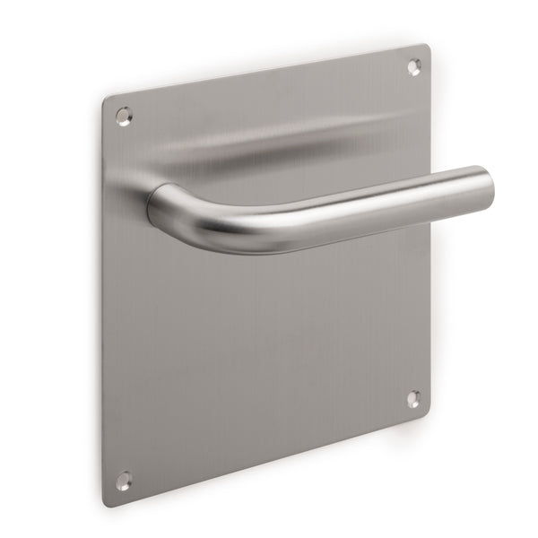 prezzo Coppia di Maniglie con Piastra 17 x 17 cm per Porte Interne Acciaio Inossidabile Emuca