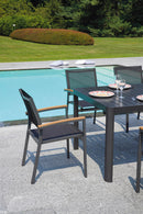 Sedia Impilabile da Giardino 56x60x88 cm in Alluminio e Textilene Volterra Nero