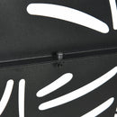 Paravento Separè da Esterno 122x45x198 cm con Motivi a Salice e 2 Piedini in Acciaio Nero