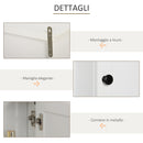 Mobiletto da Parete Salvaspazio 4 Ripiani Anta in Legno Bianco 53x14.5x50.5 cm