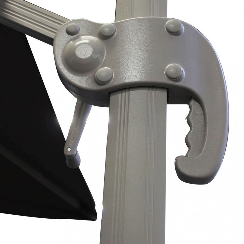 Ombrellone da Giardino Saturno Decentrato 3x3 m in Alluminio Blu Telo Tortora