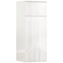 Mobiletto Pensile da Bagno Sospeso 30x34x79,4 cm con Cassetto Anta Lucida e Ripiano in Vetro in MDF Bianco      