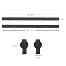 Kit per Porta Scorrevole Pieghevole 152,5x0,5x4 cm in Acciaio al Carbonio Nero      