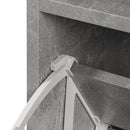 Mobile Guardaroba per Ingresso con Specchio Appendiabiti e Scarpiera Regolabile Grigio cemento 90x22x116 cm 