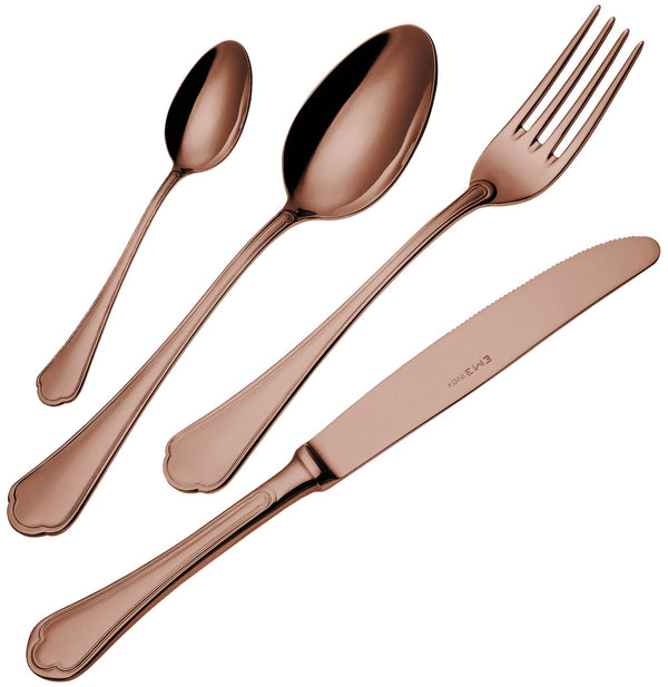 online Servizio Set di Posate 24 Pezzi in Acciaio 18/10 PVD Eme Domus Chocolate