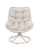 Poltrona Girevole da Esterno con Cuscini 72x83x90h cm in Acciaio e Fibra Sintetica Azores Light  